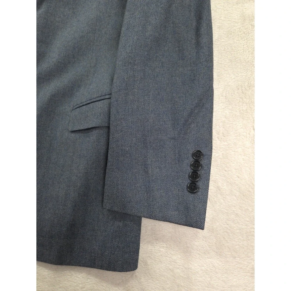 Brooks Brothers Blazer 44R Regent Fit Herringbone‎ Wool Mens Blue